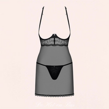 Charger l'image dans la galerie, Nuisette pour femme de la collection Pearlove en dentelle noire transparente.