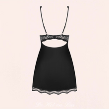 Charger l'image dans la galerie, Tissu doux, élastique de couleur noir profond, cette nuisette Lana est idéal pour vos moments de séduction avec votre partenaire.