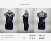 Charger l'image dans la galerie, Guide des mesures pour cette ensemble, nuisette noire de la collection Pauline.