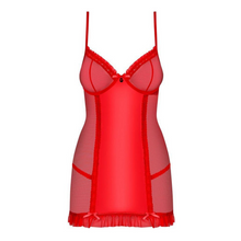 Charger l'image dans la galerie, Vente de nuisette en dentelle chic de couleur rouge de la marque Obsessive.