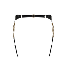 Charger l'image dans la galerie, Magnifique ceinture porte-jarretelles pour femme en similicuir noir imitation croco de la collection Kamilia.