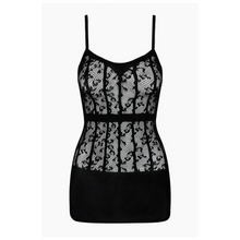 Charger l'image dans la galerie, Robe noire Sam de la marque Obsessive pour femme de haute qualité en tissu élastique.