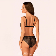 Charger l'image dans la galerie, Vente ensemble de lingerie soutien-gorge et culotte en dentelle transparente de la marque Obsessive vendu séparément sur notre site en ligne dehotenbas.com