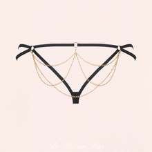 Charger l'image dans la galerie, String noir de la collection Pantheria disponible sur notre site en ligne Dehotenbas.com