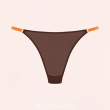 Charger l'image dans la galerie, Magnifique mini string de couleur marron et orange fluo pour femme de la marque Maison Close.