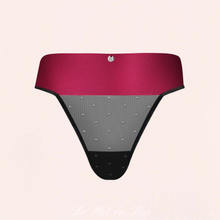 Charger l'image dans la galerie, String sexy pour femme noir et rouge bordeaux pour vous sublimer.