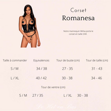 Charger l'image dans la galerie, Notre guide des tailles et des mesures sont disponibles de notre corset Romanesa sur notre site en ligne.