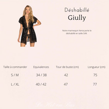Charger l'image dans la galerie, Déshabillé léopard noir de la collection Giully pour femme disponible en taille S/M et L/XL.