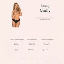 Charger l'image dans la galerie, Notre string Giully en léopard noir est disponible en taille S/M et L/XL sur notre site en ligne.