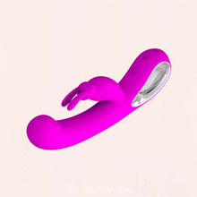 Charger l'image dans la galerie, Cette bague argenté en bas du vibromasseur rabbit est très pratique pour maintenir ce sextoy pour femme en silicone doux.