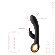 Charger l'image dans la galerie, Achat rabbit sextoy pour femme et couple de la marque Black Empire de taille moyenne pour les jouets intimes vibrants en silicones noires de très haute qualité.