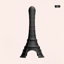 Charger l'image dans la galerie, Ce vibromasseur fonctionne avec pile pour apporter des vibrations intenses au sommet de la Tour Eiffel en silicone doux noir.