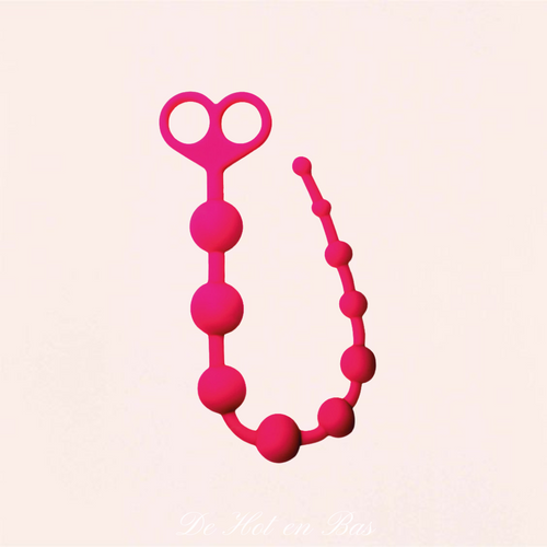 Achat chapelet anal avec 10 boules progressives en silicone rose de la marque Virgite, disponible sur notre loveshop en ligne.