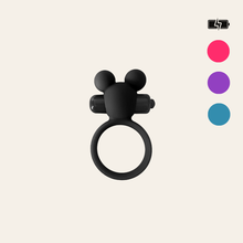 Charger l'image dans la galerie, Le cockring vibrant noir Cute de la marque Virgite est extensible pour convenir à toutes les tailles de pénis.
