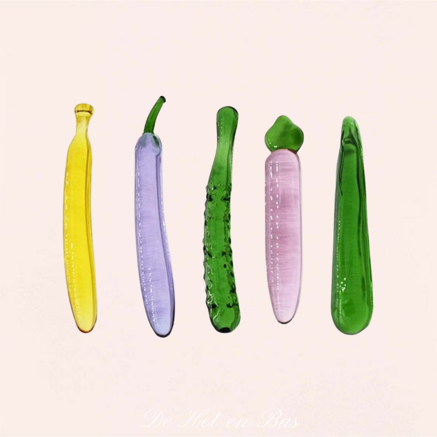 Choisissez un jouet intime en verre super original en forme de légumes.