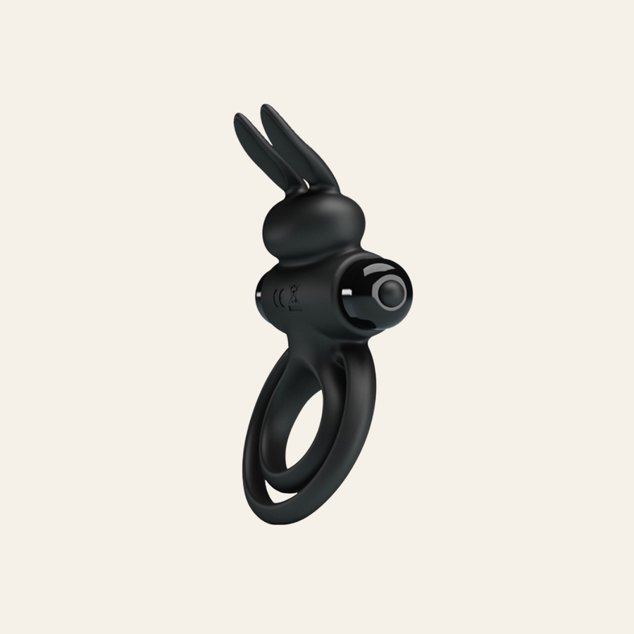 Double anneaux pénien pour homme en silicone extensible pour s'adapter à toutes les tailles de pénis.