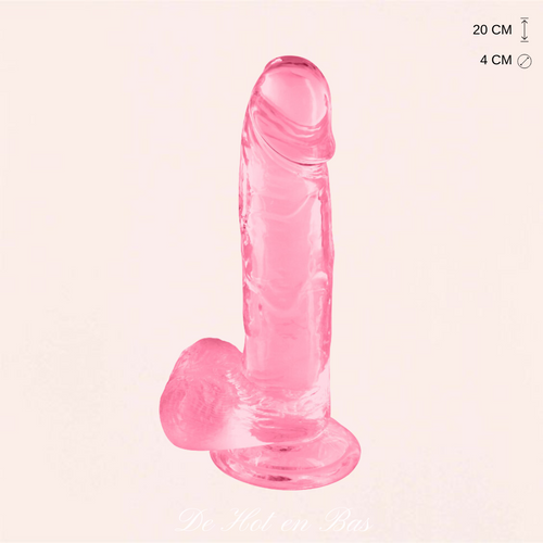 Le gode rose réaliste pour femme de la marque Pure Jelly disponible en taille L - 20 cm de long.