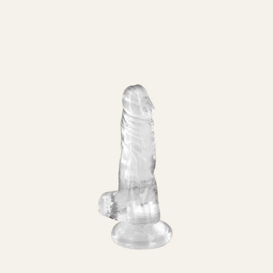 Vente gode et dildo transparent réaliste avec ventouse de taille XS de la marque Pure Jelly.
