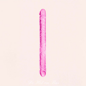 La collection Pure Jelly propose le gode double dong de couleur rose translucide pour femmes.