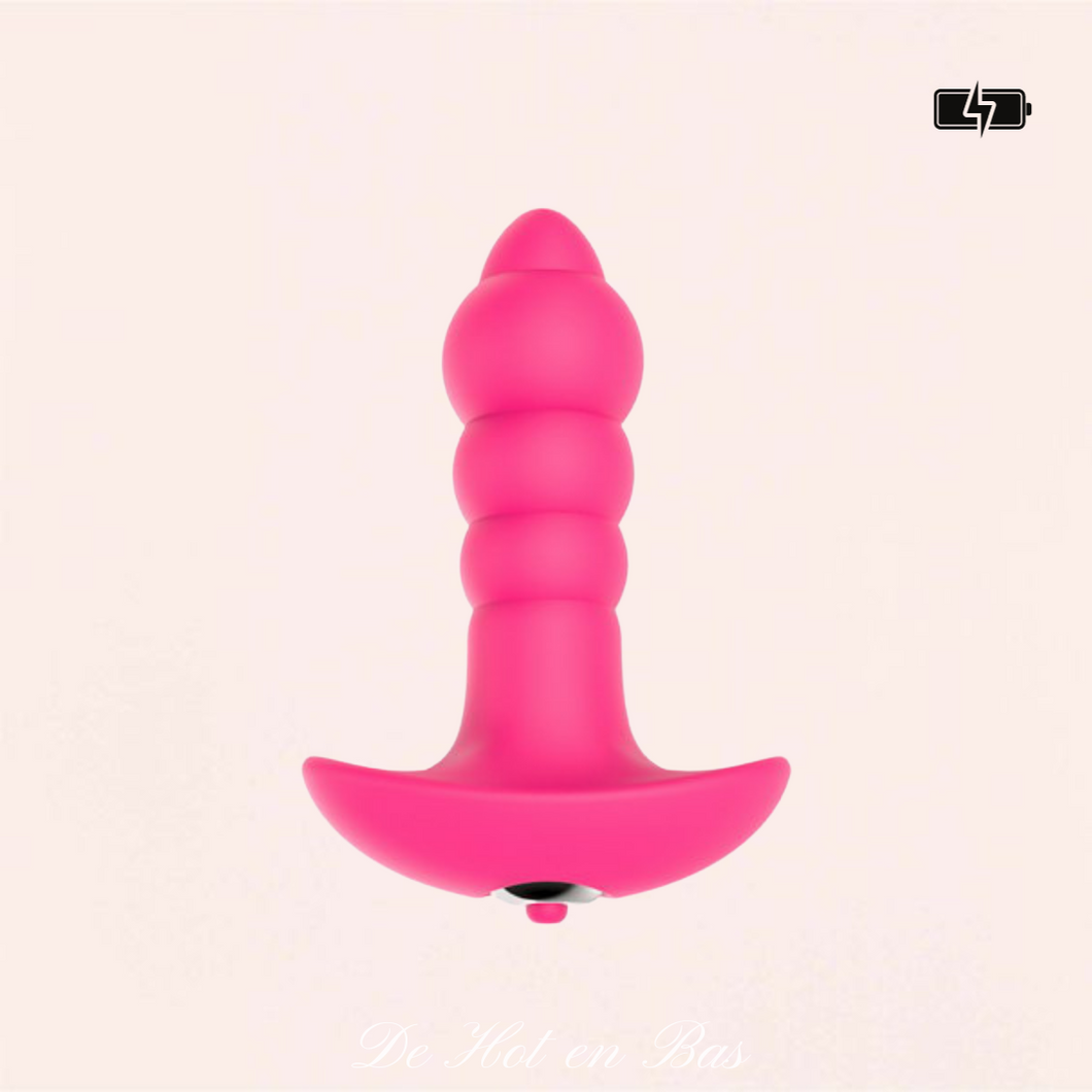 Vente de plug vibrant de couleur rose pour initiation a l'anal.