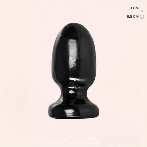 Large plug anal fabriqué en PVC noir de haute qualité pour femme et homme de la marque Magnum.