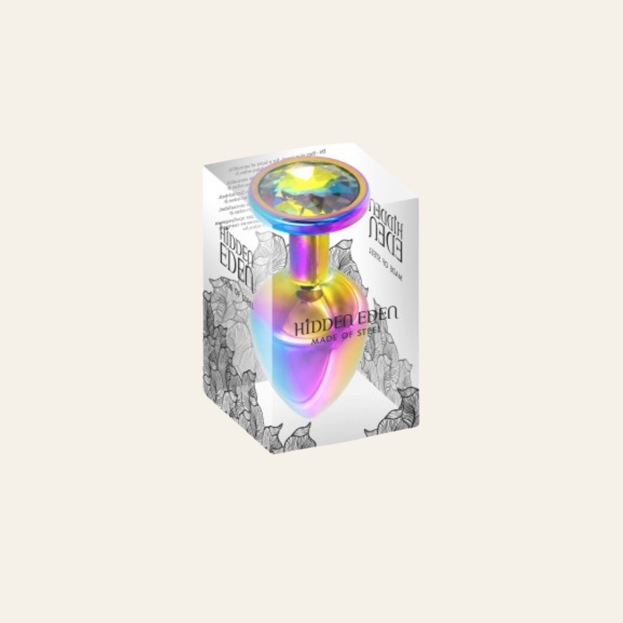 Le côté chic de ce plug anal aux couleurs Gay vient de sa terminaison sublimée d'un bijou cristal.