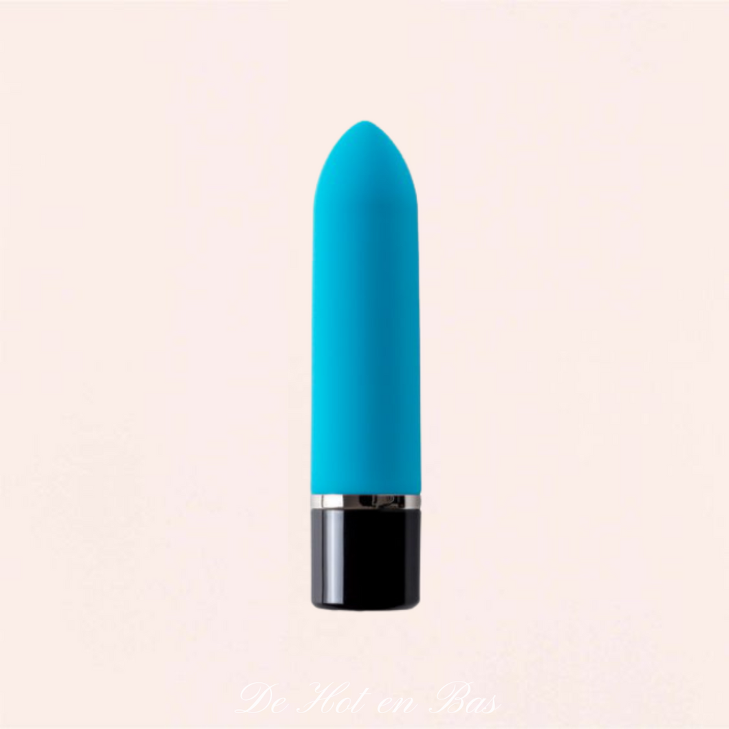 Découvrez ce fabuleux sextoy vibrant de la marque Virgite, fabriqué en silicone très doux de couleur bleu.