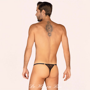 La collection Severio propose un string pour homme de couleur noir avec de la transparence pour un chic et glamour total.