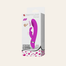Charger l'image dans la galerie, Le vibromaseur rabbit Sog de la marque Pretty Love est envoyé dans une boite en carton avec la notice du jouet intime violet.

