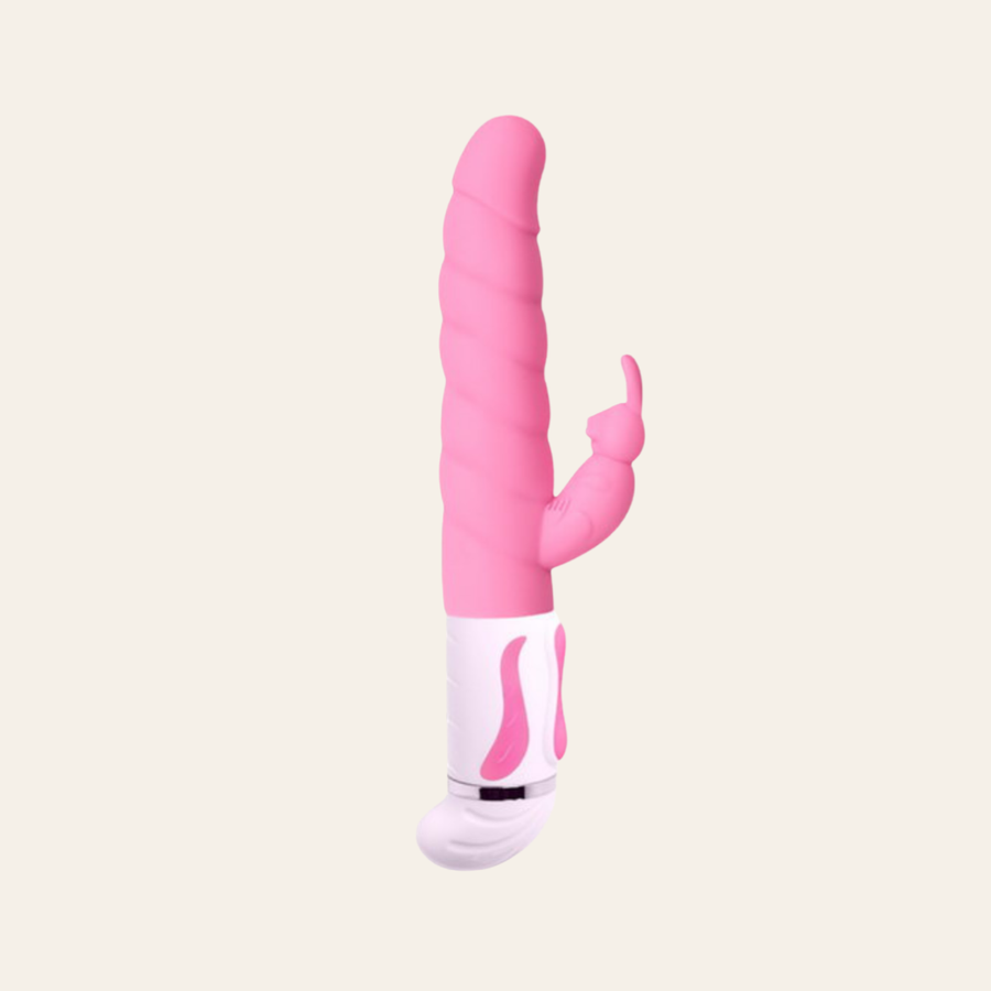 Achat rabbit vibromasseur pour femme en silicone rose très doux de la marque Pretty Love à petit prix.