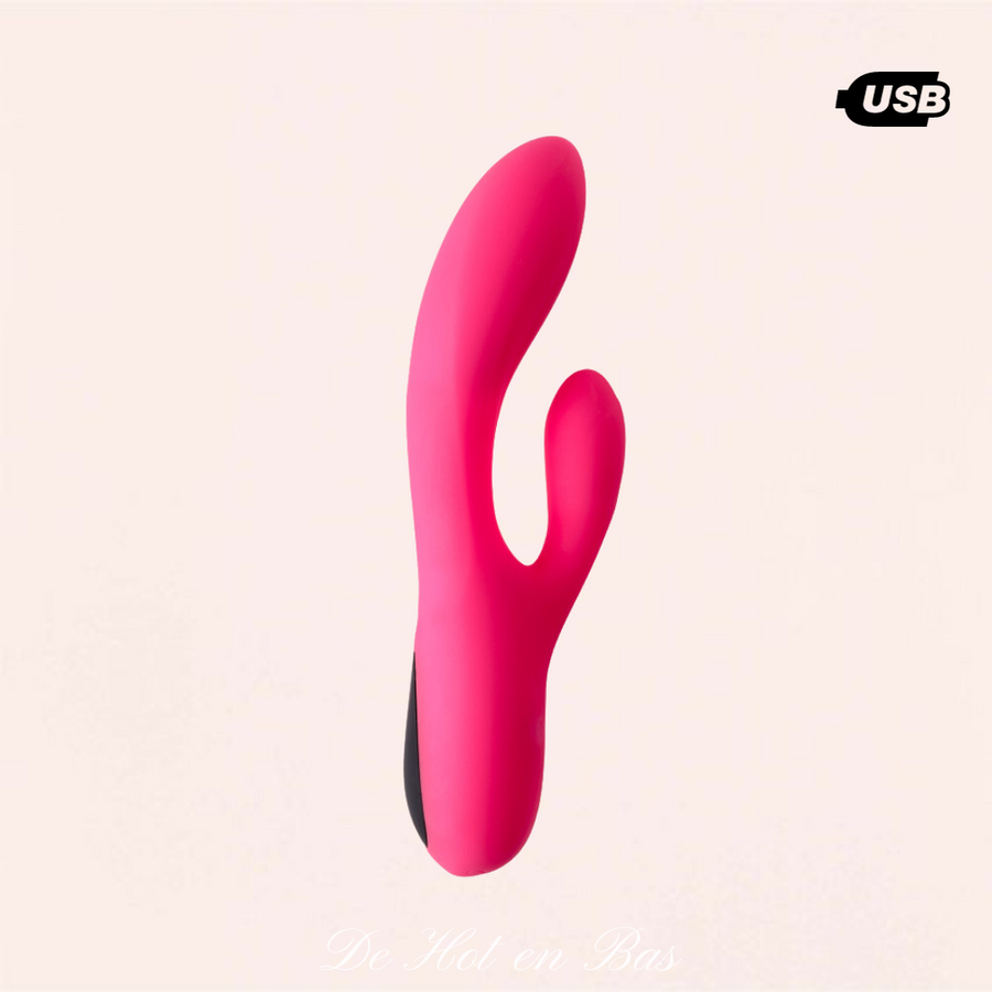 Le sextoy Dual Vibrator V1 fabriqué en silicone rose sans aucun danger pour le corps est disponible sur notre loveshop en ligne.