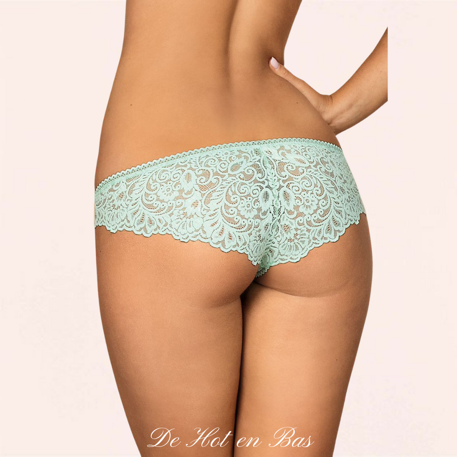 Culotte Mélisande vert d'eau sexy en dentelle très confortable.