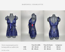 Charger l&#39;image dans la galerie, Babydoll bleu Charlotte de la marque Obsessive disponible en taille S/M et L/XL.
