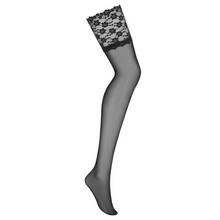 Charger l&#39;image dans la galerie, Ces bas noirs gaineront parfaitement vos jambes et s&#39;accorderont avec de nombreux déguisements et ensemble de lingerie.
