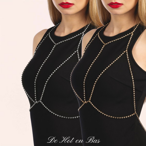 Vente de nos bijoux de corps strass brillant doré ou argenté pour femme à petit prix.