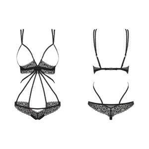 Body de lingerie érotique pour séduire votre partenaire avec deux ouvertures au niveau de la poitrine pour un style coquin.