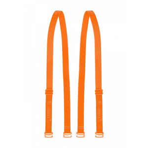 Le body est fourni avec une paire de bretelles élastiques de couleur orange fluo pour interchanger avec les bretelles marron pour changer de style très facilement.