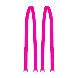Vendu avec deux paires de bretelles élastiques réglables de couleurs rose fluo et nude.