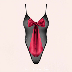 Magnifique body noir et rouge de la collection Tienesy pour femme, disponible en vente sur notre site internet.
