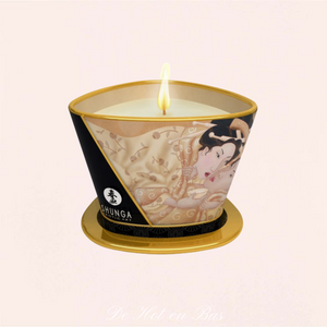 Bougie de massage de la marque Shunga au doux parfum Vanille pour massages sensuels avec votre partenaire.