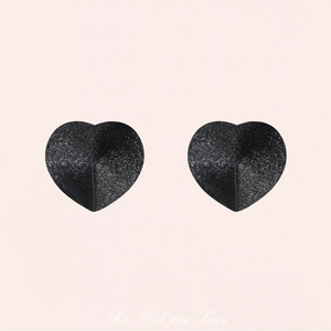 Achat paire de cache-seins pur femme de coloris noir sexy en forme de coeur pour séduire au maximum votre partenaire.