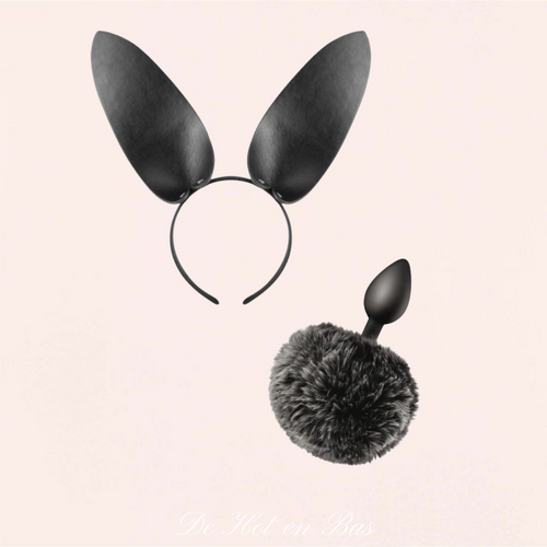 Le coffret lapine coquine est composé d'un serre tête bunny et un plug pompon noir.