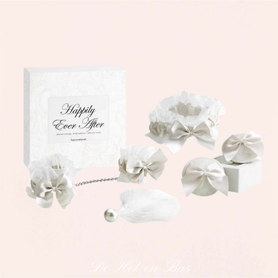 Vente coffret de mariage blanc coquin pour couple de la marque Bijoux Indiscrets disponible sur notre loveshop en ligne.