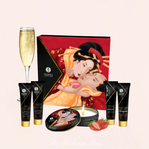 Vente coffret cadeau pour passer une soirée érotique avec votre amoureux pleine de de romance.