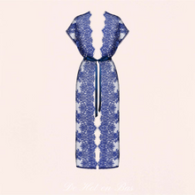 Charger l&#39;image dans la galerie, Vente de déshabillé coquin de couleur bleu en dentelle chic de haute qualité pour femme.
