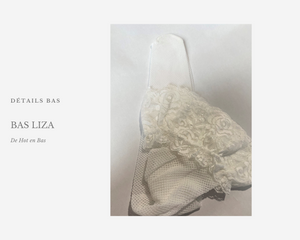 Bas Liza de la marque Fiore en résille blanche résistante pour une longue durée de vie.