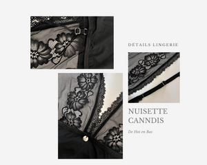 Photo détails nuisette avec string noir de la collection Canndis pour femme.