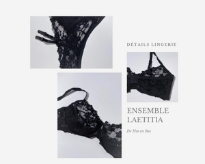 Ensemble dentelle noire transparente pour femme de la collection Laetitia pour femme.