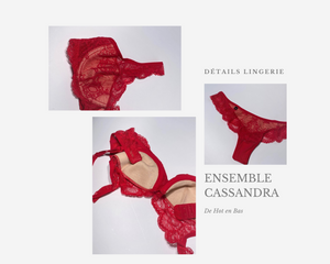 Notre ensemble de lingerie en dentelle rouge est fabriqué à partir de tissu de haute qualité pour femme.