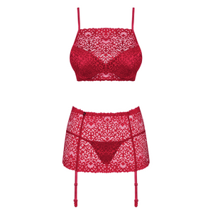 Ensemble de lingerie très sexy en dentelle rouge de la collection Véronique pour femme
